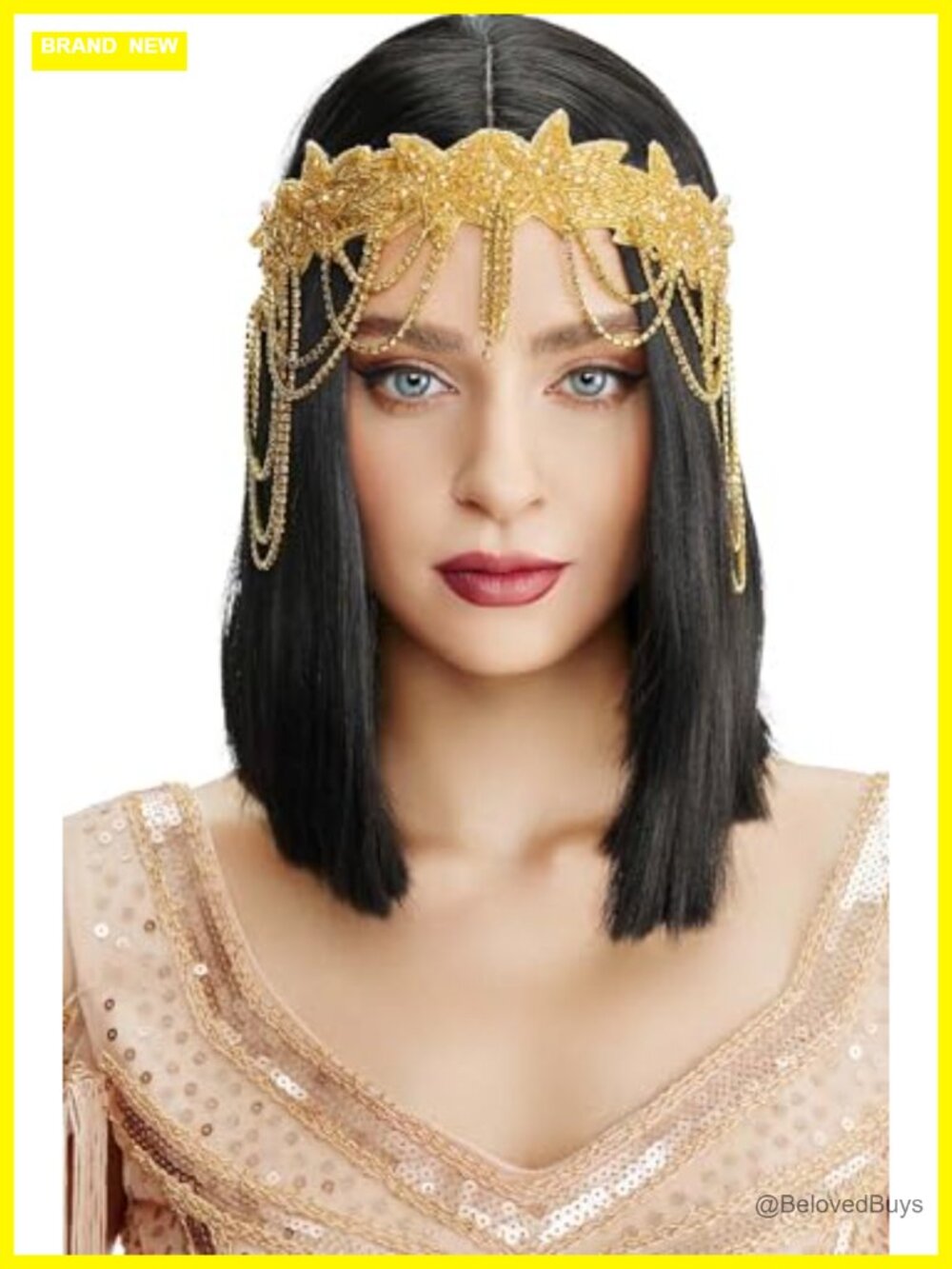 1920s Flapper Rhinestone Headband Crystal Beads Gatsby Hair Accessory